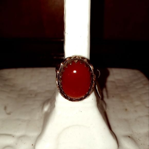 Beautiful Silver Ring with Polished AgateStone #Valentine's - Picture 1 of 5